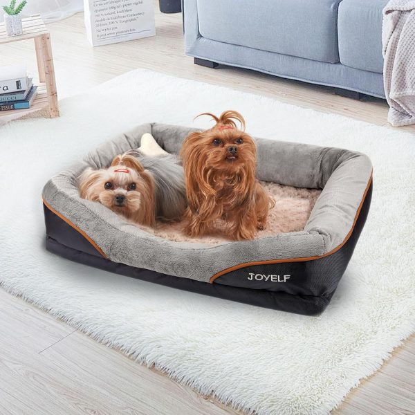 JOYELF XL Orthopedic Memory Foam Dog Bed with Washable Cover & Toy